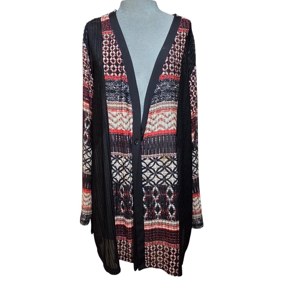 Open Knit Cardigan Duster Sweter Size 3X